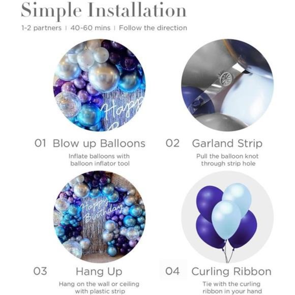 Purple Balloon Arch Garland Kit-Macaron Purple Balloon Metallic Purple Balloon - Picture 3 of 7